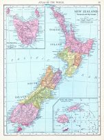 New Zealand, Tasmania and Fiji Islands, World Atlas 1913